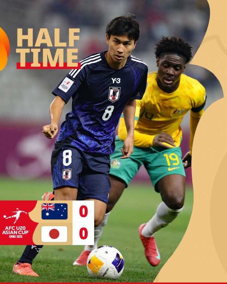 半場(chǎng)-澳大利亞U20暫0-0日本U20 場(chǎng)面沉悶雙方0射正